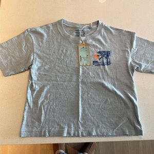 Faherty Gray Tee with Palm Tree Graphic